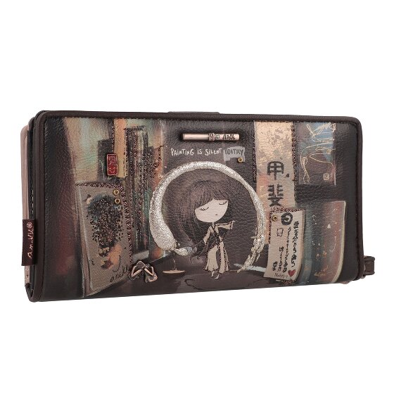 Anekke Shoen Brown Portafoglio Protezione RFID 19 cm