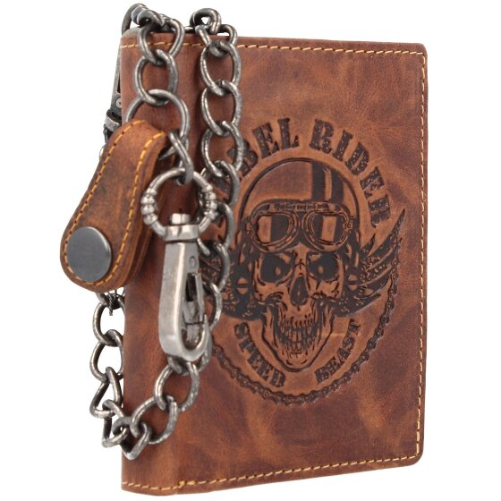 Greenburry Portafoglio Rebel Rider Biker in pelle 11 cm