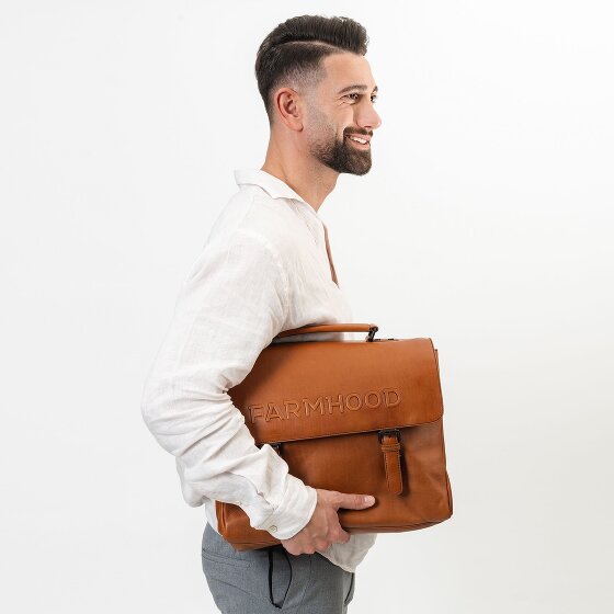 Farmhood Memphis Cartella XXL 3 scomparti in pelle 39 cm