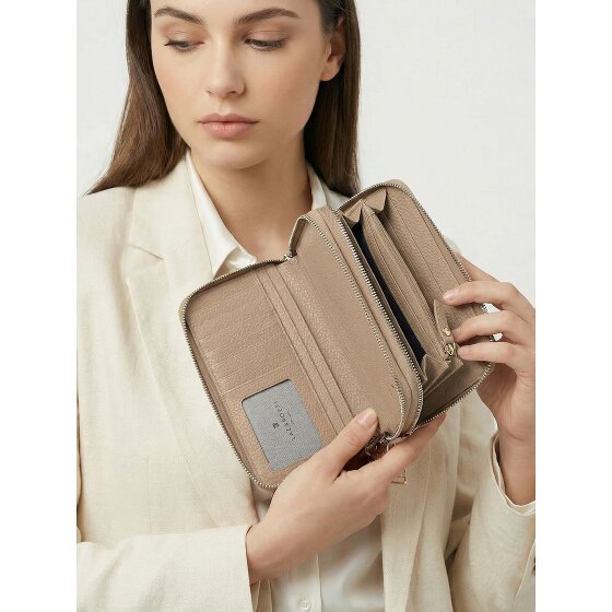 Lazarotti Portafoglio Bologna in pelle XL con doppia chiusura a zip, protezione RFID, 20 cm