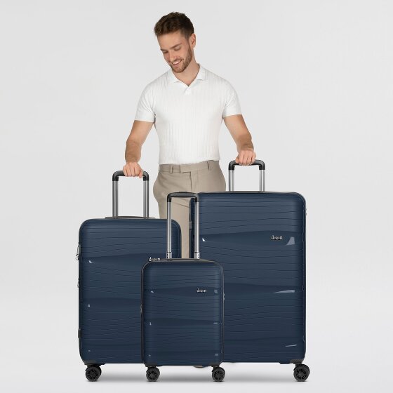 d&n Travel Line 4300-Plus 4 ruote Set di valigie 3 pezzi con piega di espansione