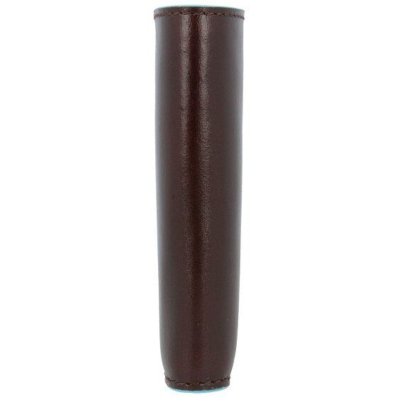 Piquadro Portacarte di credito quadrato blu in pelle 12,5 cm