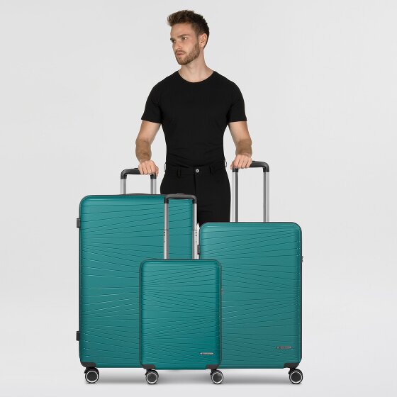 Franky Dallas 3.0 Set di valigie a 4 ruote 3 pezzi con pieghe elastiche