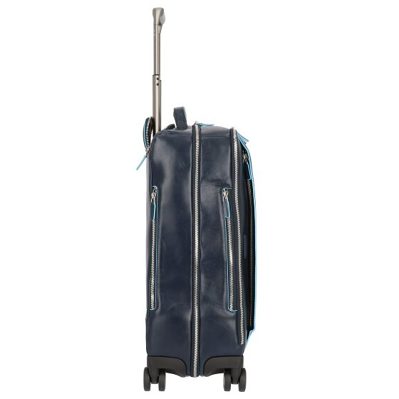 Piquadro Trolley blu quadrato a 4 ruote in pelle 55 cm con scomparto per laptop Piquadro Trolley blu quadrato a 4 ruote in pelle 55 cm con scomparto per laptop