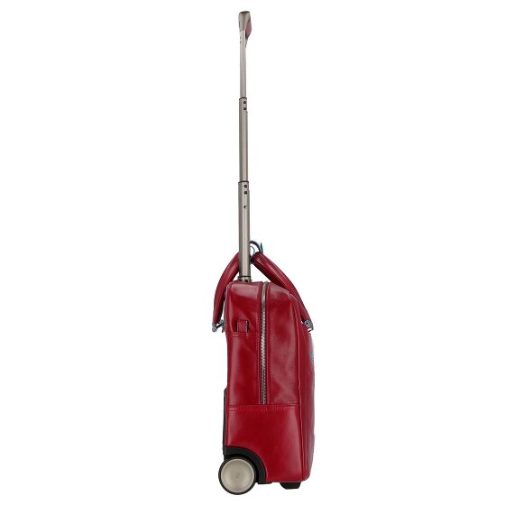 Piquadro Trolley business blu quadrato a 2 ruote in pelle con scomparto per laptop da 36 cm