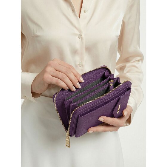 Lazarotti Portafoglio con chiusura a zip in pelle di Bologna, custodia per cellulare, 19 cm