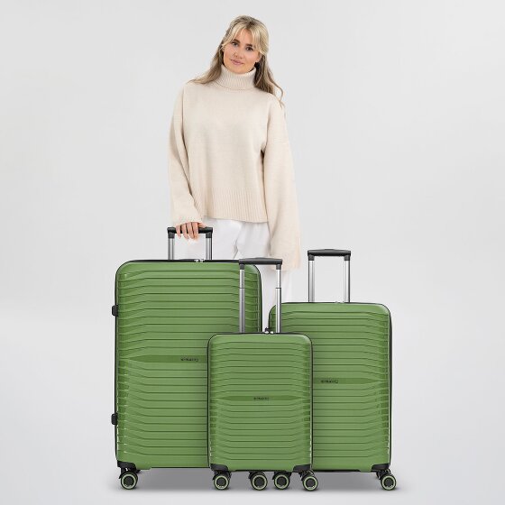 Stratic Shine 4 ruote Set di valigie 3 pezzi con piega di espansione