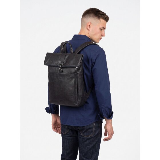 Jost Glasgow Zaino da giorno Protezione RFID Vera Pelle 42 cm Vano porta PC