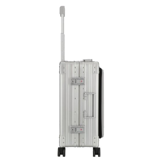 Aleon Trolley cabina a 4 ruote in Alluminio per viaggi nazionali, 53 cm, con scomparto per laptop