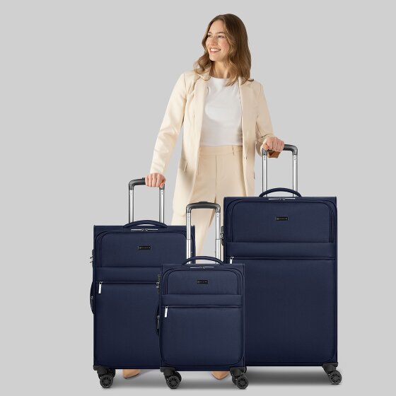 bugatti Valencia Soft 4 ruote Set di valigie 3 pezzi con piega di espansione