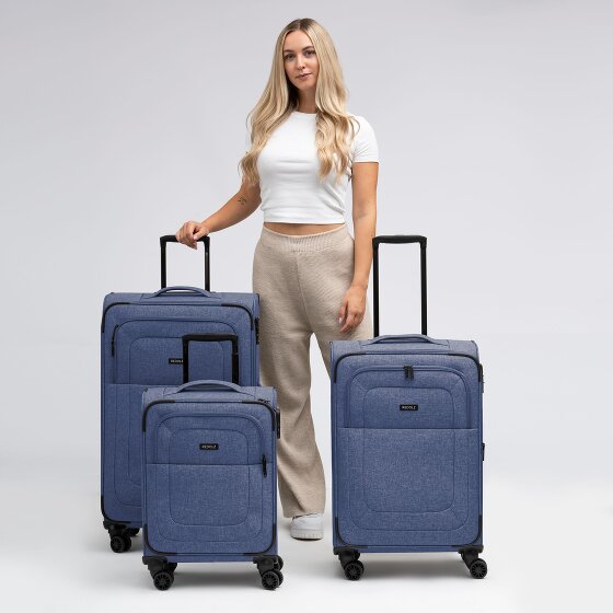 Redolz Essentials 12 THREE SET 4 ruote Set di valigie 3 pezzi con piega di espansione