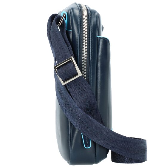 Piquadro Borsa a tracolla quadrata blu in pelle 22 cm