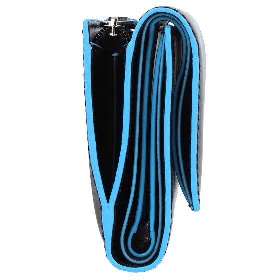 Piquadro Portafoglio quadrato blu RFID in pelle 12 cm
