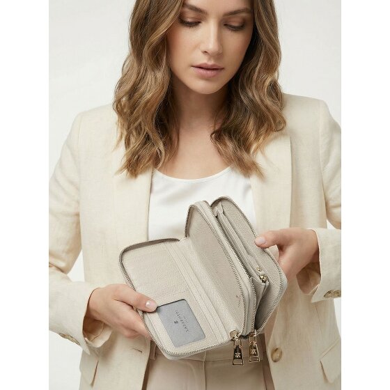 Lazarotti Portafoglio Bologna in pelle XL con doppia chiusura a zip, protezione RFID, 20 cm