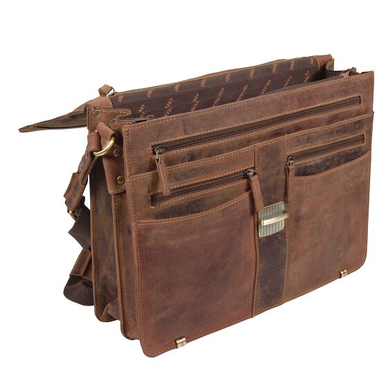 Greenburry Cartella vintage in pelle da 38 cm con 2 scomparti principali