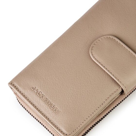 Jack Kinsky Livorno 1026 Portafoglio Protezione RFID Vera Pelle 19 cm