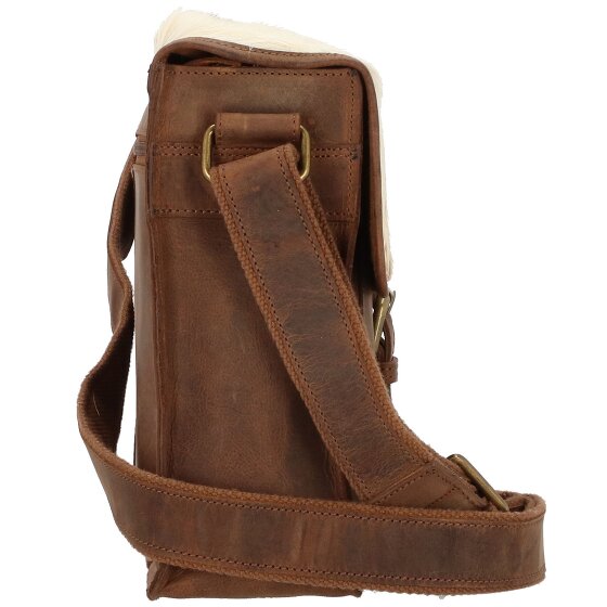 Greenland Nature Borsa a tracolla in pelle naturale combinata 32 cm