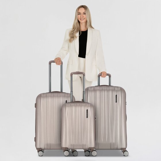 Polestream Moonrock 4 ruote Set di valigie 3 pezzi con piega di espansione