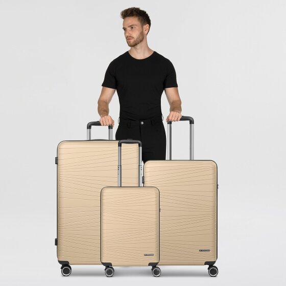 Franky Dallas 3.0 Set di valigie a 4 ruote 3 pezzi con pieghe elastiche
