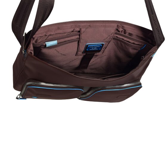 Piquadro Messenger blu quadrato in pelle 37 cm Scomparto per laptop