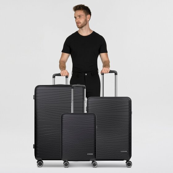 Franky Dallas 3.0 Set di valigie a 4 ruote 3 pezzi con pieghe elastiche