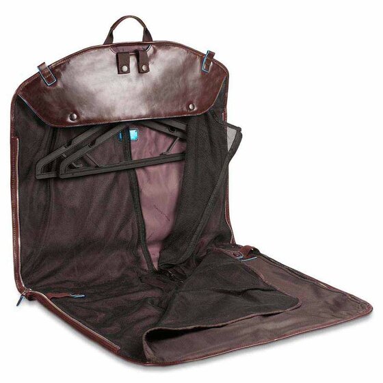 Piquadro Borsa porta abiti quadrata blu in pelle 55 cm