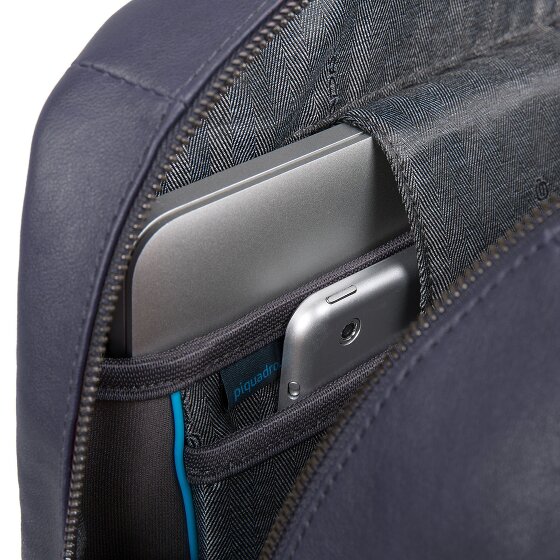 Piquadro Zaini quadrati neri in pelle 44 cm Scomparto per laptop