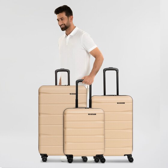 Franky Munich 4.0 Set di valigie a 4 ruote, 3 pezzi con piega elastica