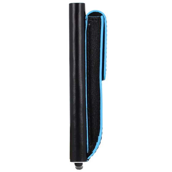 Piquadro Portacarte di credito quadrato blu in pelle 6 cm