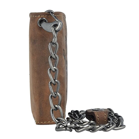 Greenburry Portafoglio vintage con catena a teschio in pelle 12,5 cm