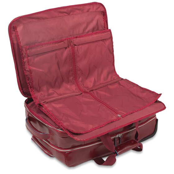 Piquadro Trolley business blu quadrato a 2 ruote in pelle con scomparto per laptop da 51 cm