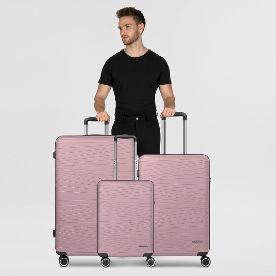 Franky Dallas 3.0 Set di valigie a 4 ruote 3 pezzi con pieghe elastiche