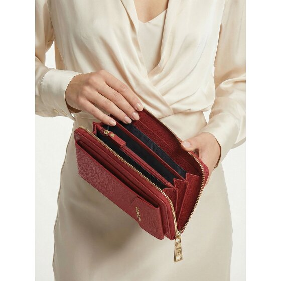 Lazarotti Portafoglio con chiusura a zip in pelle di Bologna, custodia per cellulare, 19 cm
