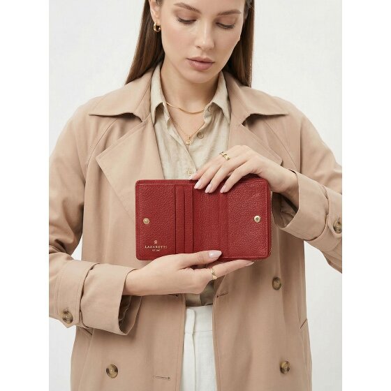 Lazarotti Portafoglio Bologna in pelle, medio, con chiusura a zip perimetrale, 10 cm