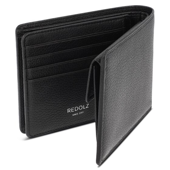 Redolz Portafoglio QF RFID in pelle 12 cm pieghevole con scomparto con zip