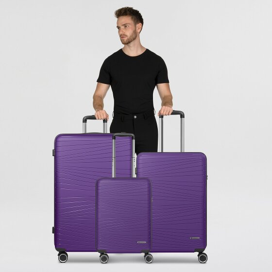 Franky Dallas 3.0 Set di valigie a 4 ruote 3 pezzi con pieghe elastiche