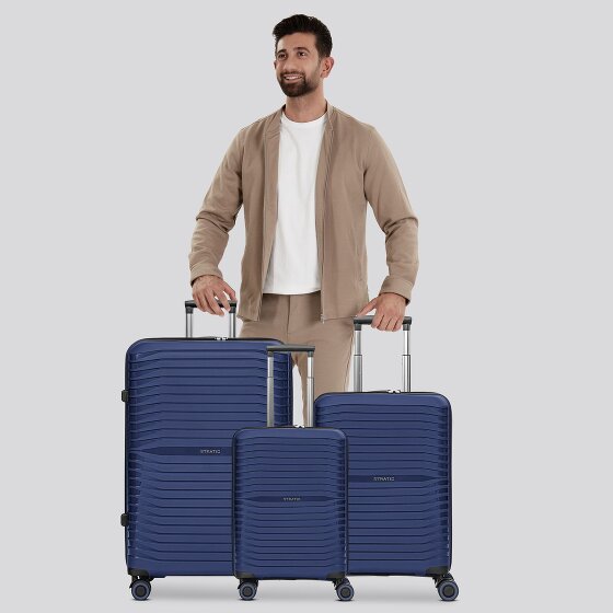 Stratic Shine 4 ruote Set di valigie 3 pezzi con piega di espansione