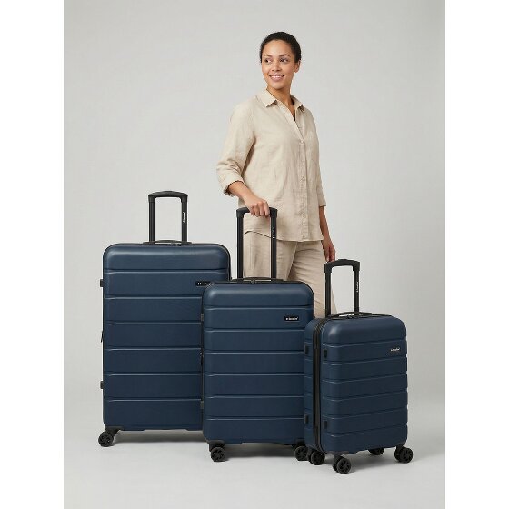Saxoline Miami 4 ruote Set di valigie 3 pezzi con piega di espansione