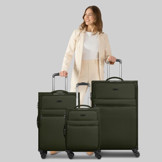 bugatti Valencia Soft 4 ruote Set di valigie 3 pezzi con piega di espansione
