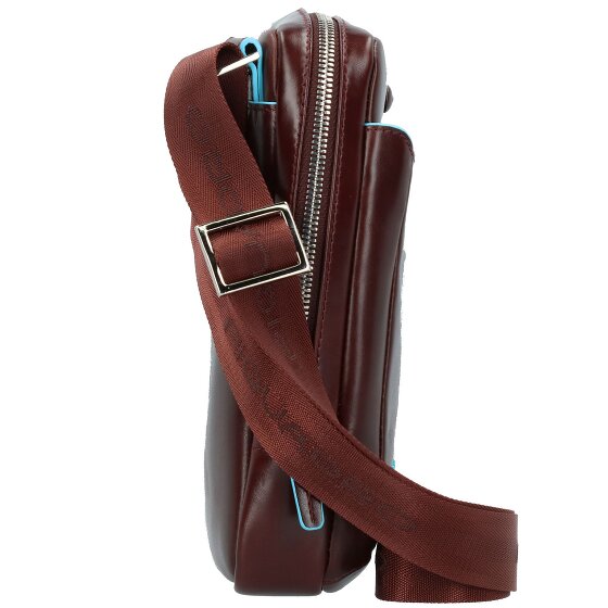 Piquadro Borsa a tracolla quadrata blu in pelle 22 cm