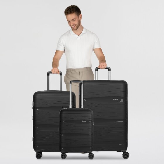d&n Travel Line 4300-Plus 4 ruote Set di valigie 3 pezzi con piega di espansione