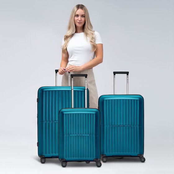 Pactastic Collection 01 Set di valigie a 4 ruote, 3 pezzi, con piega elastica