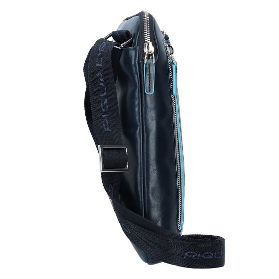 Piquadro Borsa a tracolla quadrata blu in pelle 21 cm