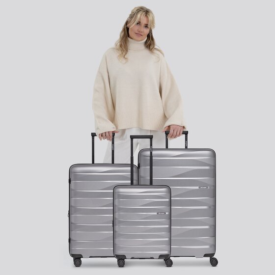 Bergpfeil Set di valigie da viaggio a 4 ruote, 3 pezzi, con ripiegamento elastico