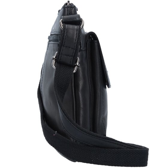 Greenland Nature Borsa a tracolla in nappa nera 21 cm