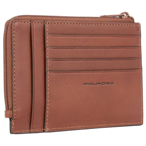 Piquadro Custodia quadrata nera per carte di credito RFID in pelle 12,5 cm