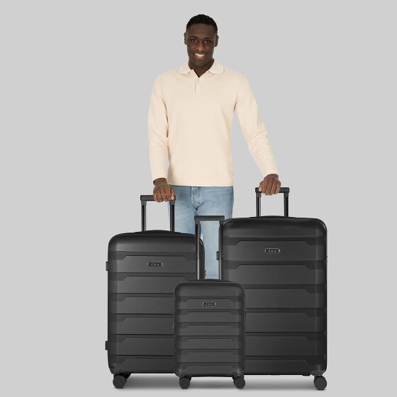 d&n South Dakota 4 ruote Set di valigie 3 pezzi con piega di espansione