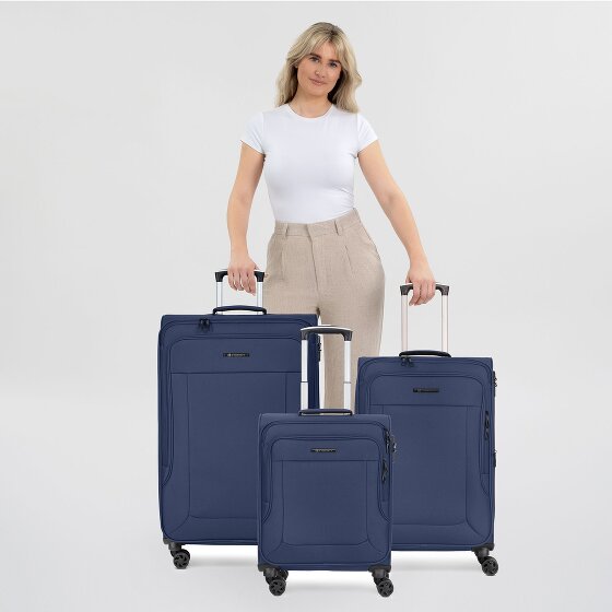 Franky Melbourne 3.0 Set di valigie a 4 ruote, 3 pezzi, con piega elastica