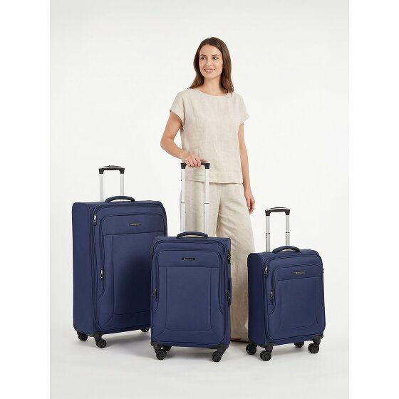 Franky Melbourne 3.0 Set di valigie a 4 ruote, 3 pezzi, con piega elastica