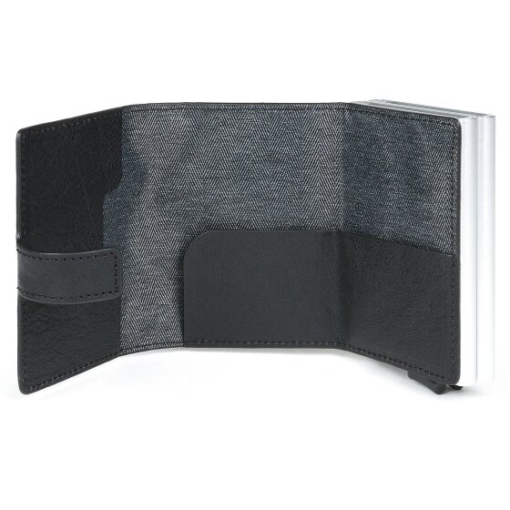 Piquadro Portacarte di credito quadrato blu RFID in pelle 7 cm